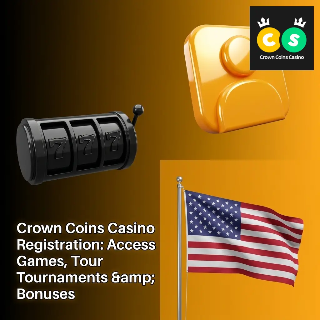 Crown Coins Casino registration page showing sign-up form to access sweepstakes games, tournaments, and welcome bonus coins