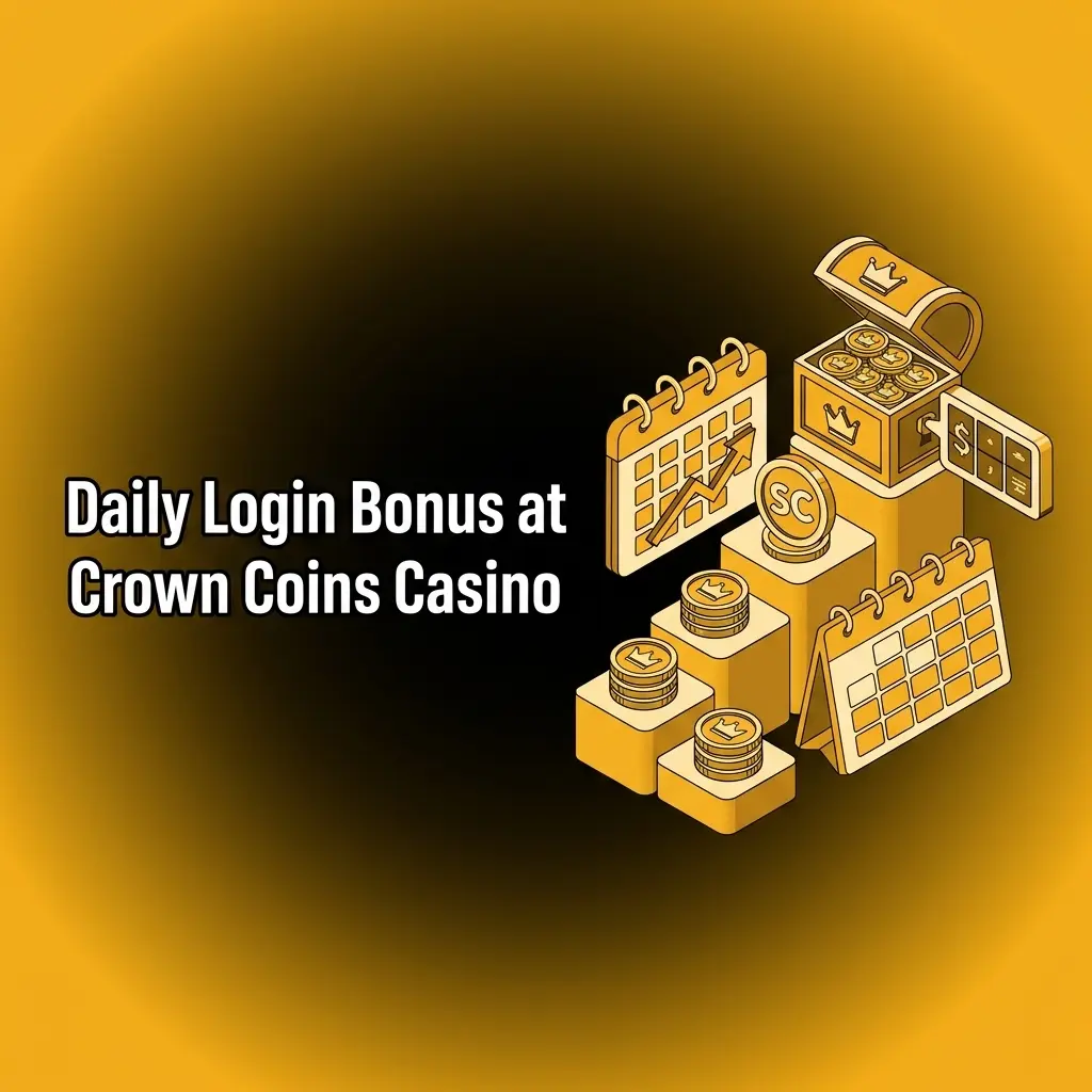 Crown Coins Casino daily login bonus showing free coin rewards and streak milestones for registered US players
