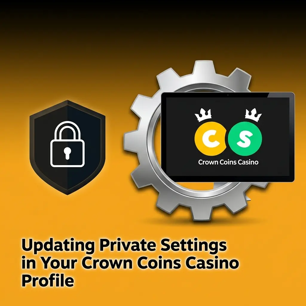 Crown Coins Casino profile settings dashboard showing privacy options, security settings, and responsible gaming controls